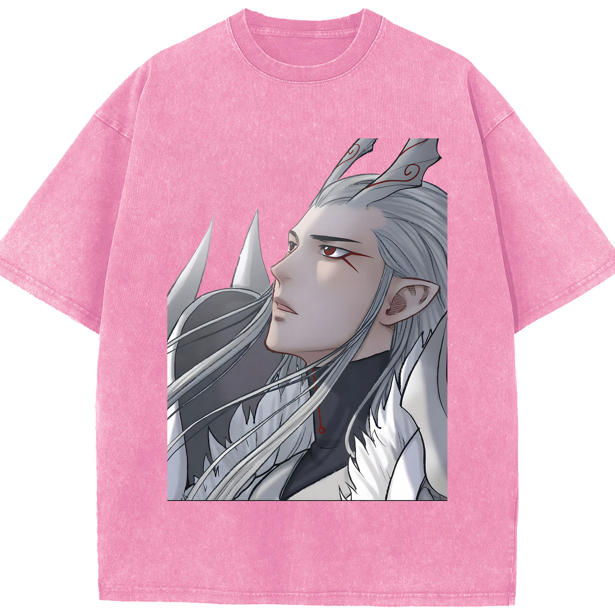 （画像用） Ne Zha 2 ナタ 魔童の大暴れ 綿100% ヴィンテージ風 半袖Tシャツ（フロントプリント）
